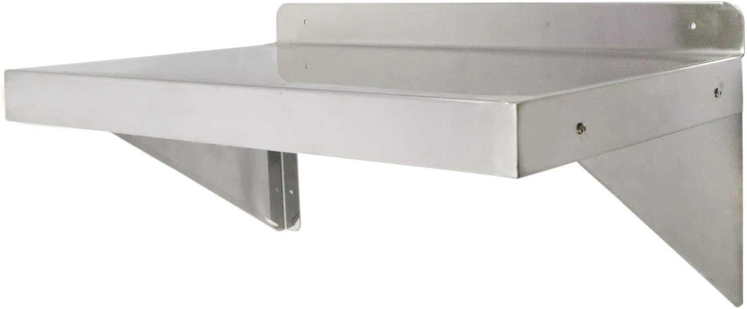 Leyso Stainless Steel Commercial Wall Mount Shelf - Industrial Appliance Equipment (Restaurant, Bar, Home, Kitchen, Laundry, Garage and Utility Room) NSF Certified (16