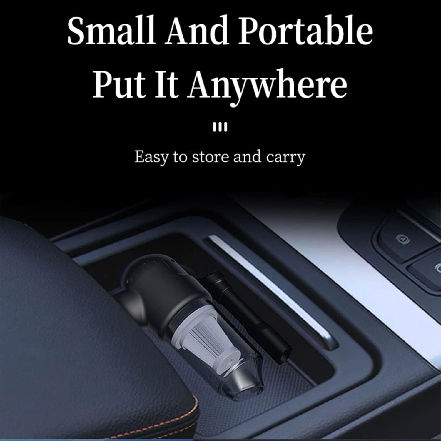 Car Vacuum Cleaner Wireless Strong Suction Hand-Held Portable Car Vacuum Cleaner for Home, Pet Hair, Car Cleaning,Black,Type_C