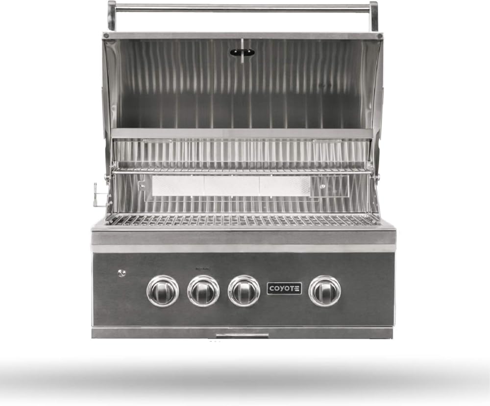 Coyote S-Series Propane Gas Grill, 30-in. 3-Burner Built-in Grill with RapidSear Infrared Burner & Rotisserie - C2SL30LP