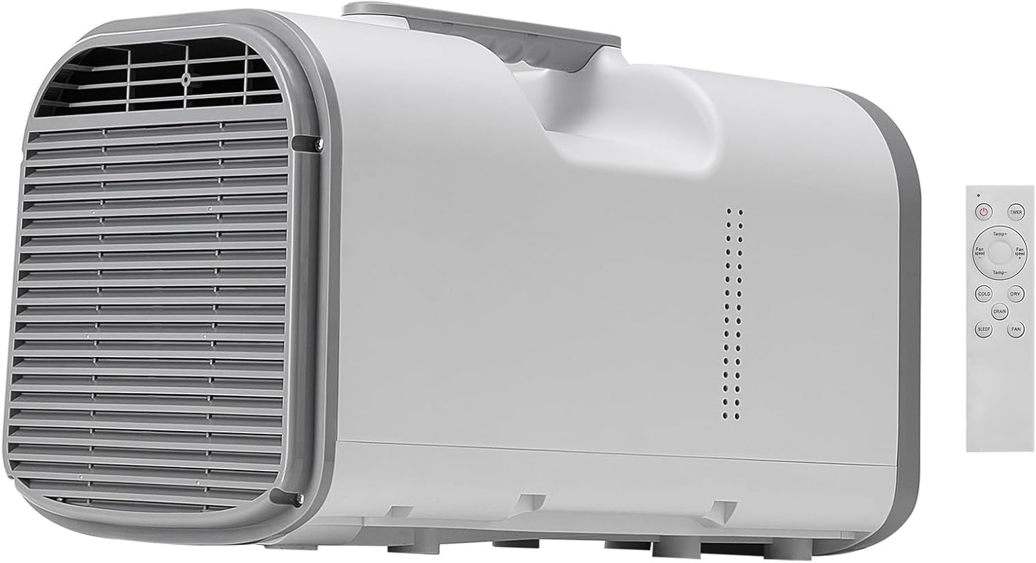 Happybuy Portable Air Conditioner, 4250 BTU 3 - Speed AC Unit with 24H Timer, Adjustable 16-32℃, AC/DC Compatible, for Outdoor Tent Camping, RVs & Home Use, White