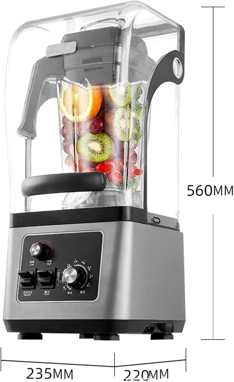 Smoothie Maker Blender with Soundproof Cover Silent 1800W 2.5/4.5L Multifunctional Soy Milk Blender,Grey-4.5L