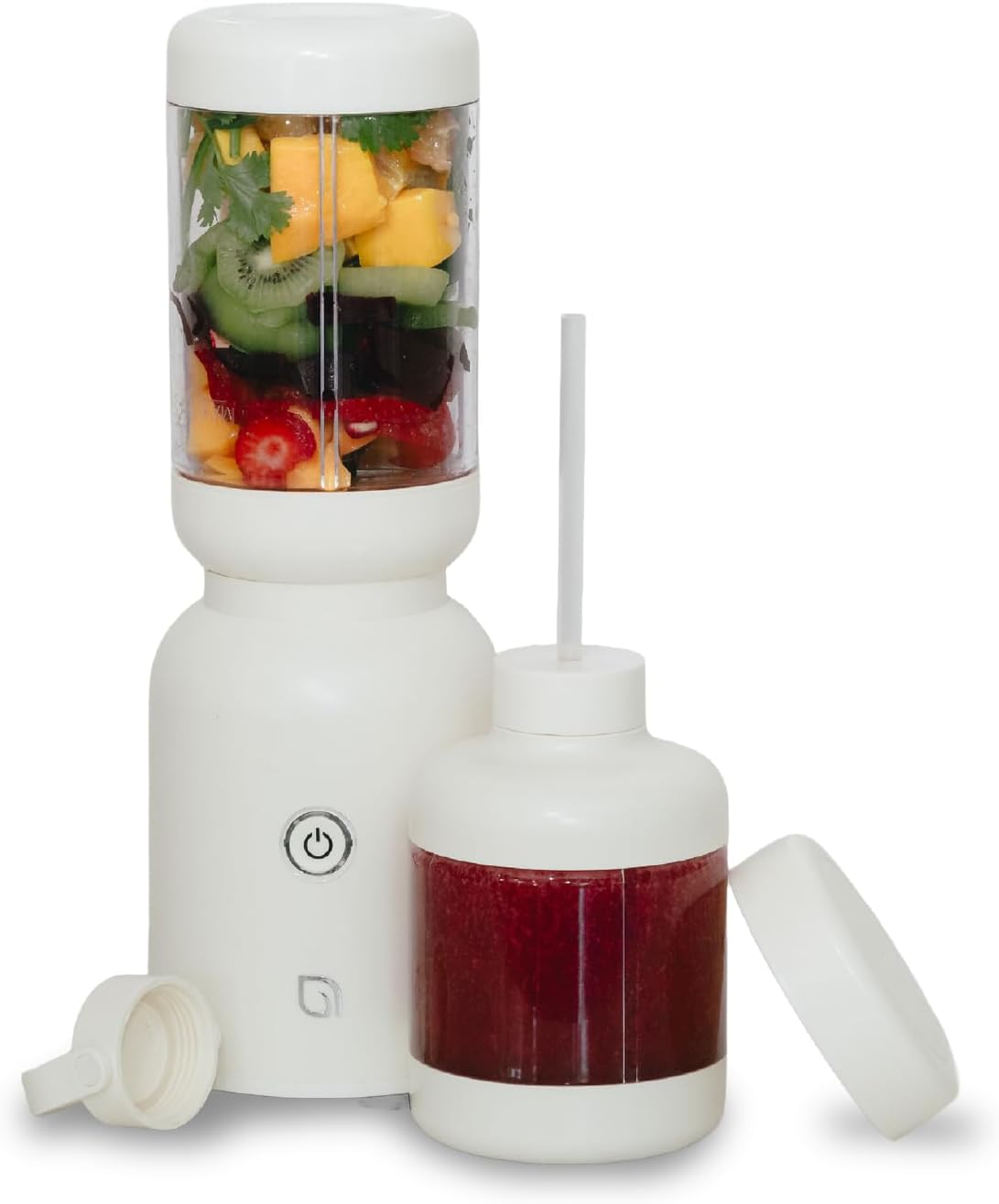 WILLOW Eco Series Warrior Blender, Compact Personal Blender for Smoothies, Shakes & Ice Crushing, One-Button-Operation Smoothie Maker, 600 Watt Base, Includes 30 OZ Cup + To-Go Cup with 2 Lids