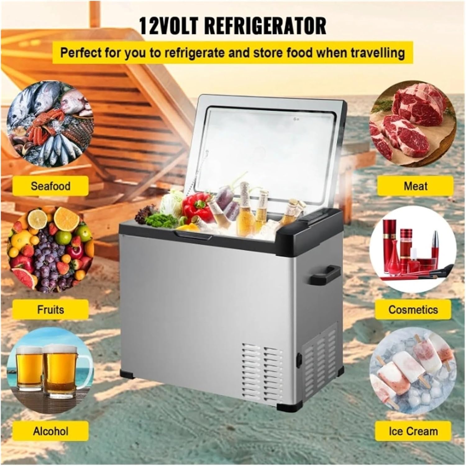 30L 40L 50L Mini Car Refrigerator Portable Small Fridge Freezer 12V/24V DC 110-240 AC Cooler For Outdoors Caravan Camping(30L)