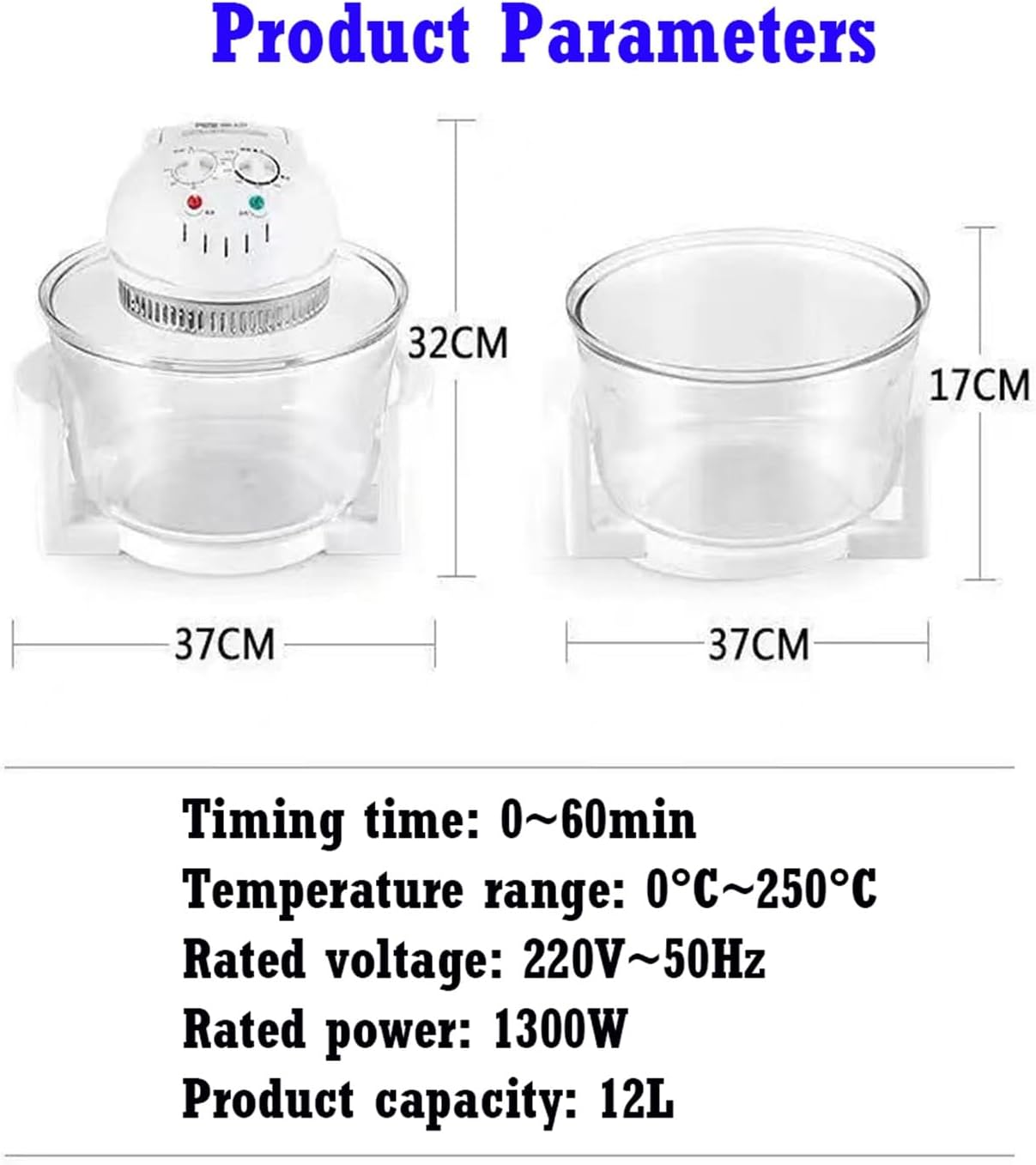 Air Fryer 8-in-1, Compact Air Fryer with 12L Capacity, Microwave, Freezer & Dishwasher Safe, Non Toxic Glass Portable Cooking System, 6 Cup Glass Containers,Air Fry