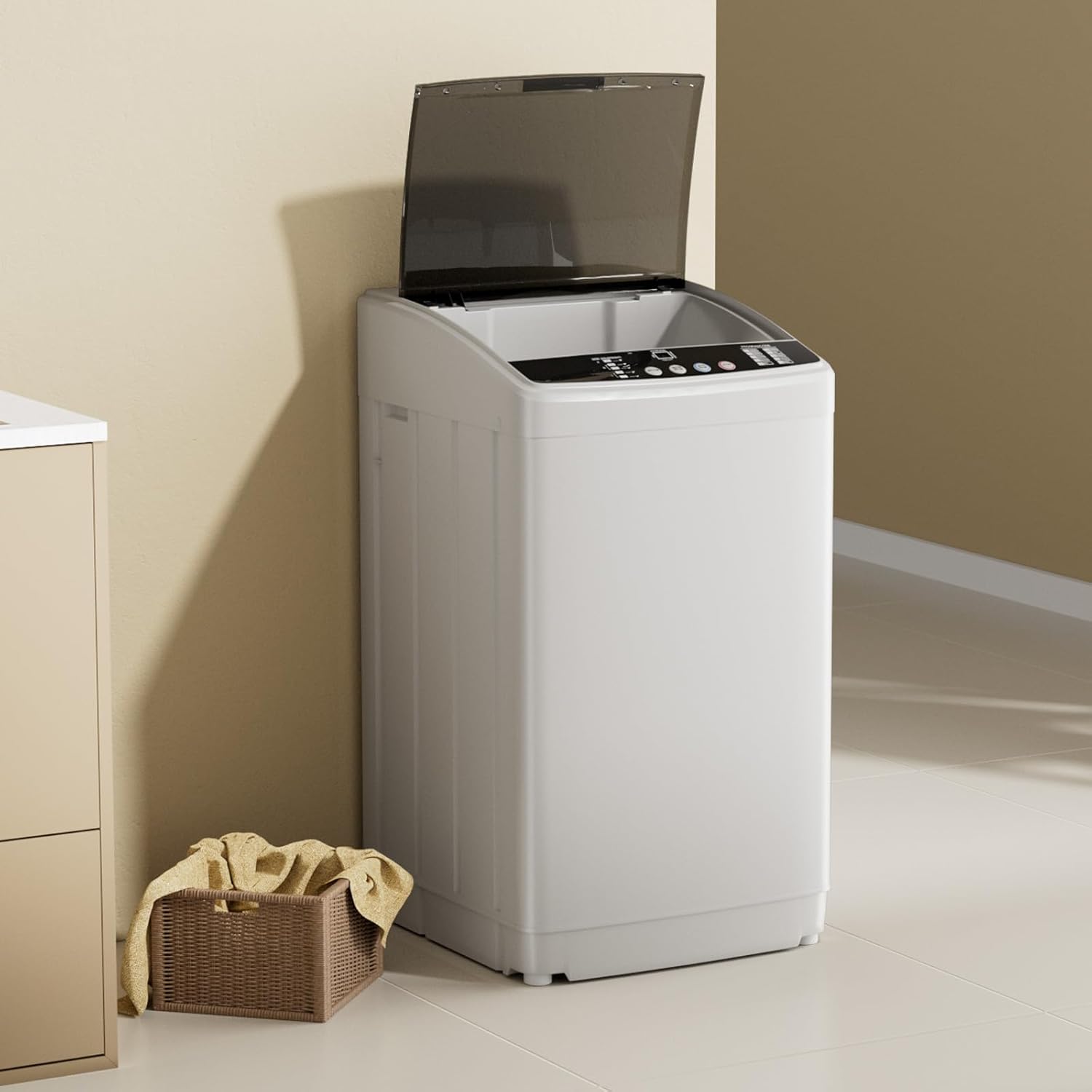 TABU Compact Washer and Dryer Combo Set,20LBS Full-Automatic Washing Machine with 10 Washing Programs & 2.6 Cu.Ft Compact Dryer with Stainless Steel Inner Tub,Grey