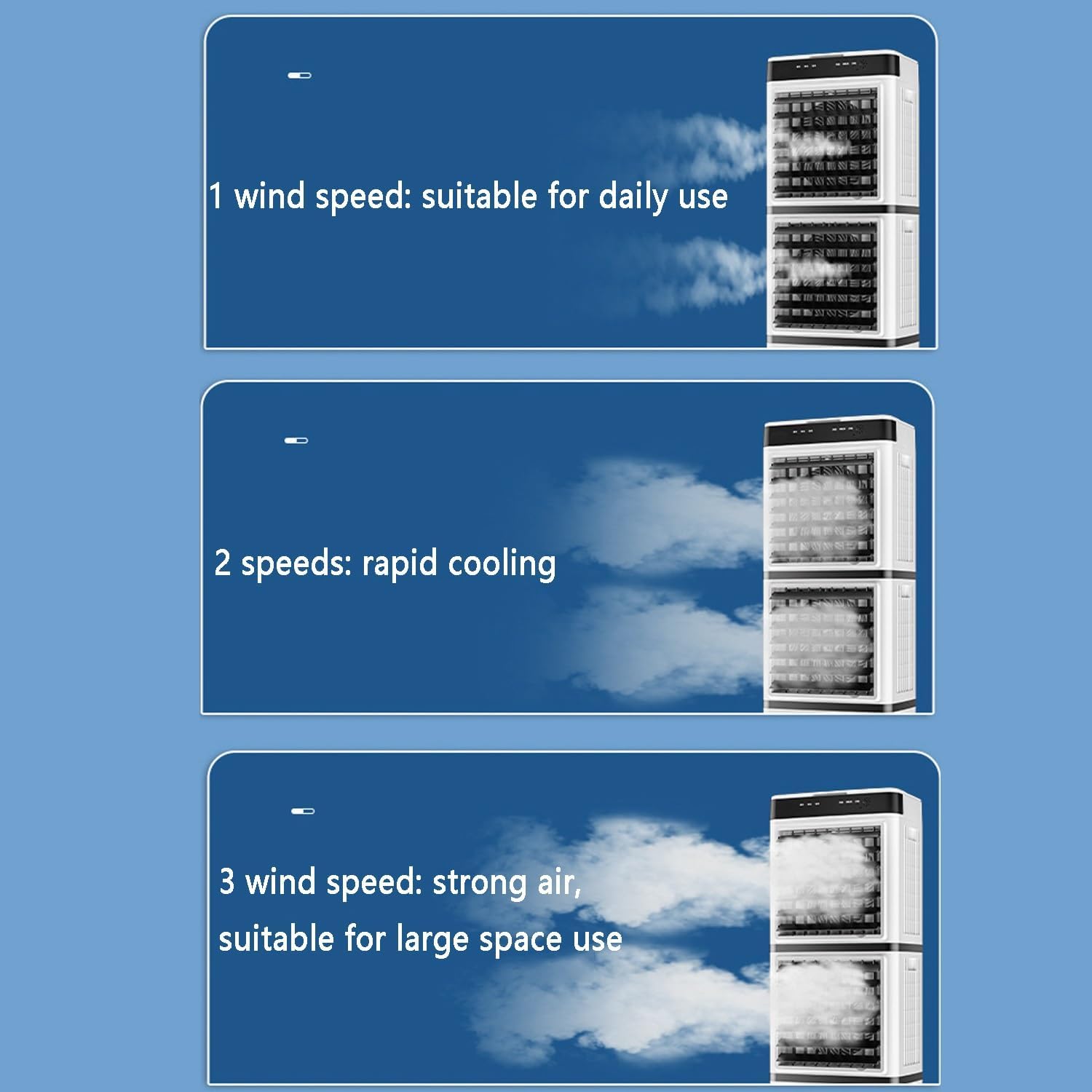 Mobile Air Conditioners, Portable Evaporative Air Cooler, Cooling Fan with Remote,12h Timer,14l Water Tank,3 Speeds, Personal Swamp Cooler for Room Office Garage Indoor Outdoor Use(95cm(37.4in))