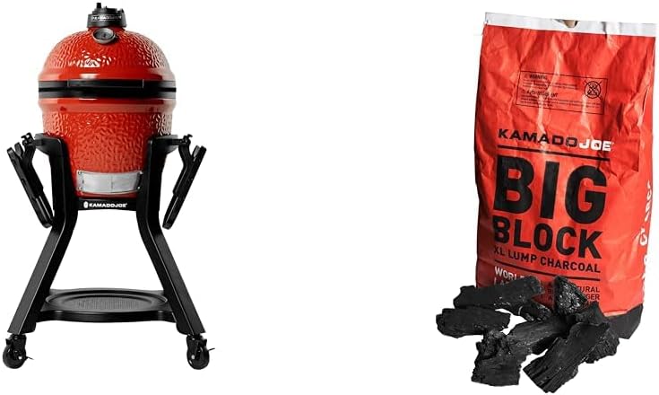 Kamado Joe Joe Jr Grill Cart and 20LB 100% Natural Lump Charcoal