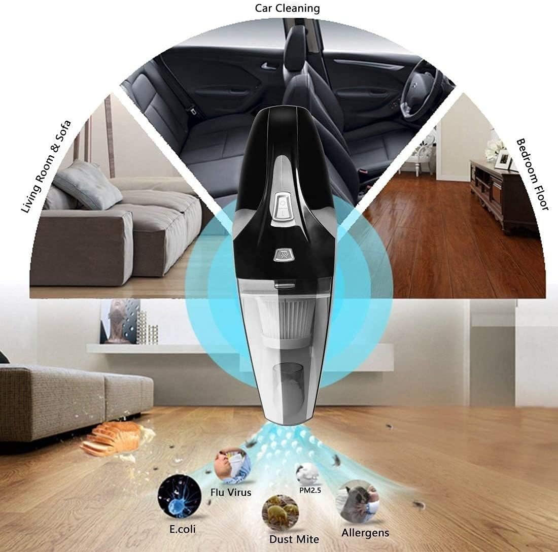 Handheld Vacuum Cordless, High Power 4000PA, Hand Vacuum Cleaner, Hand Held Vacuum Cleaner, 2200mAh Battery, Very Suitable for Pet Hair, Sofa, Car and Any Corner