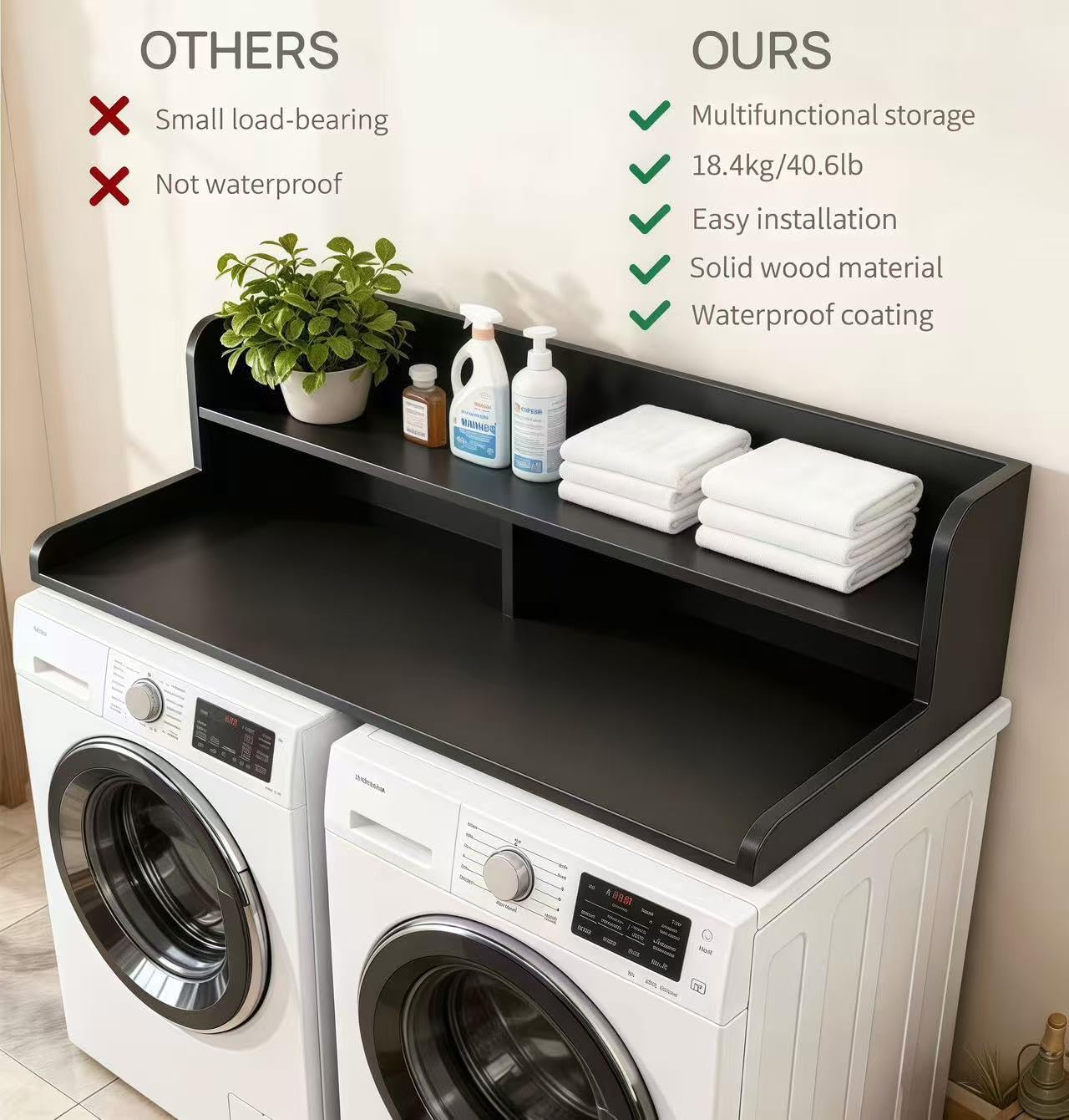 NET MEYA 2-Tier Washer and Dryer Countertop, 54