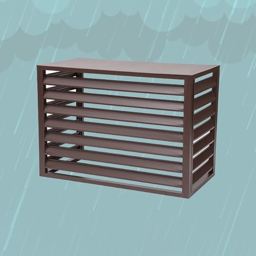 Outdoor Privacy Fence Screen Aluminum Air Conditioner Cover for Outside Units, Window Fence Trash Can Enclosure Flower Stand Decorative Air Conditioning Cover for Patio Lawn (Colo