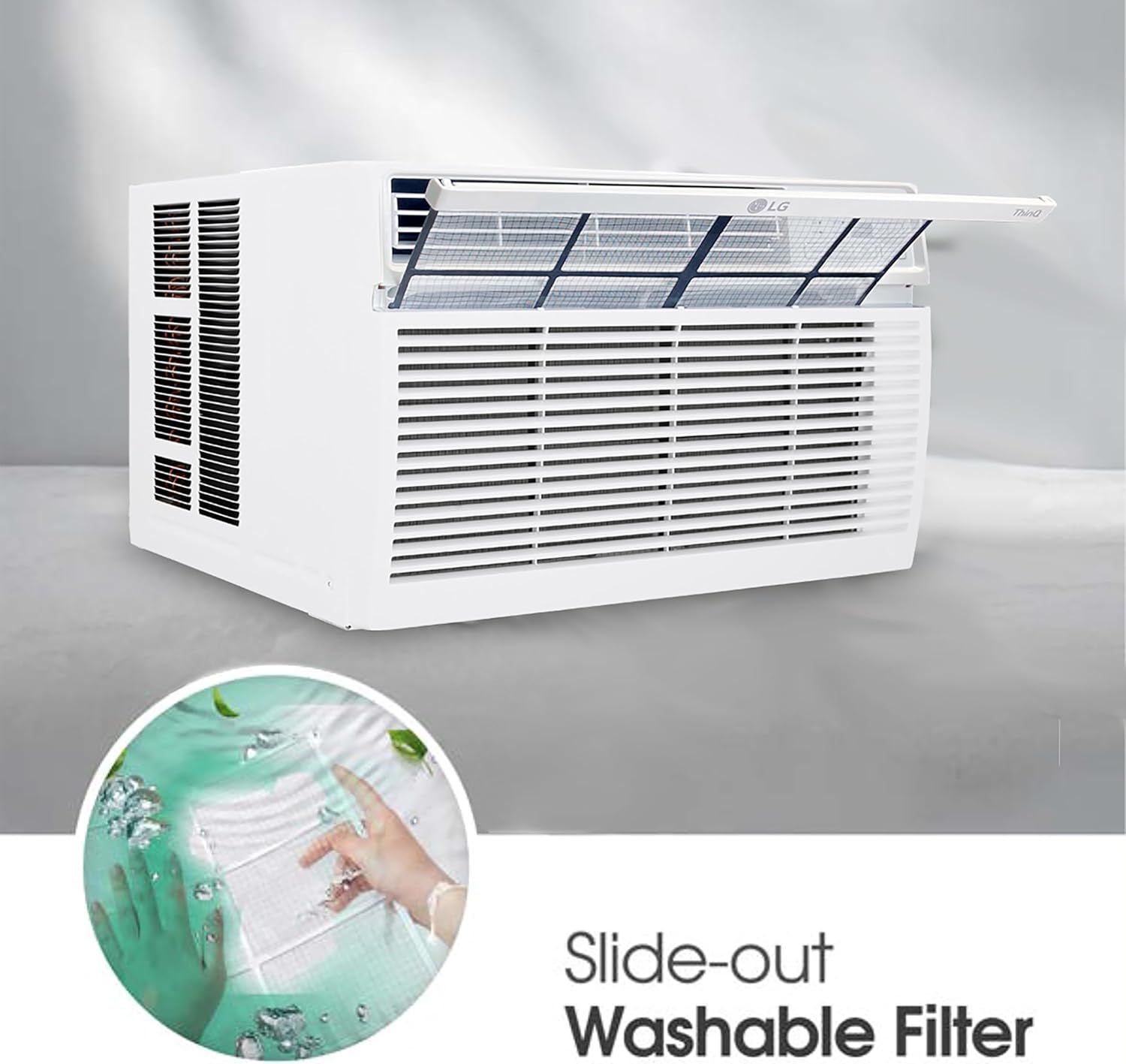 LG 8,000 Window Air Conditioner, 115V, 350 Sq.Ft. (14' x 25' Room Size), Quiet Operation, Electronic Control with Remote, 3 Cooling & Fan Speeds, Auto Restart, 8000 BTU, White