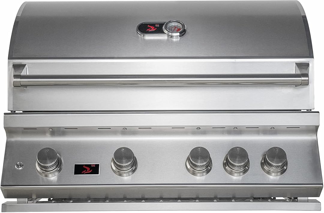 Bonfire 34-inch 4-Burner Liquid Propane Gas Grill 72,000 BTU Built in Outdoor BBQ with Infrared Burner and Rotisserie Kit for Bbq Island Kitchen, 304 stainless steel, CBB4-LP