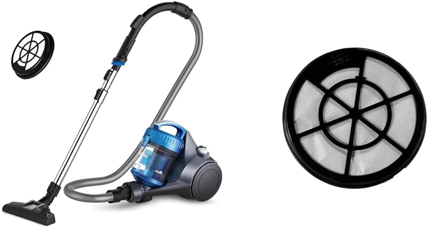 Bundle of Eureka Bagless Canister Vacuum Cleaner, Lightweight Vac for Carpets and Hard Floors, Blue, Whirlwind NEN110B + Eureka NEN110A/NEN110B/NEN110D Inlet Frame and Sponge Filter, Black