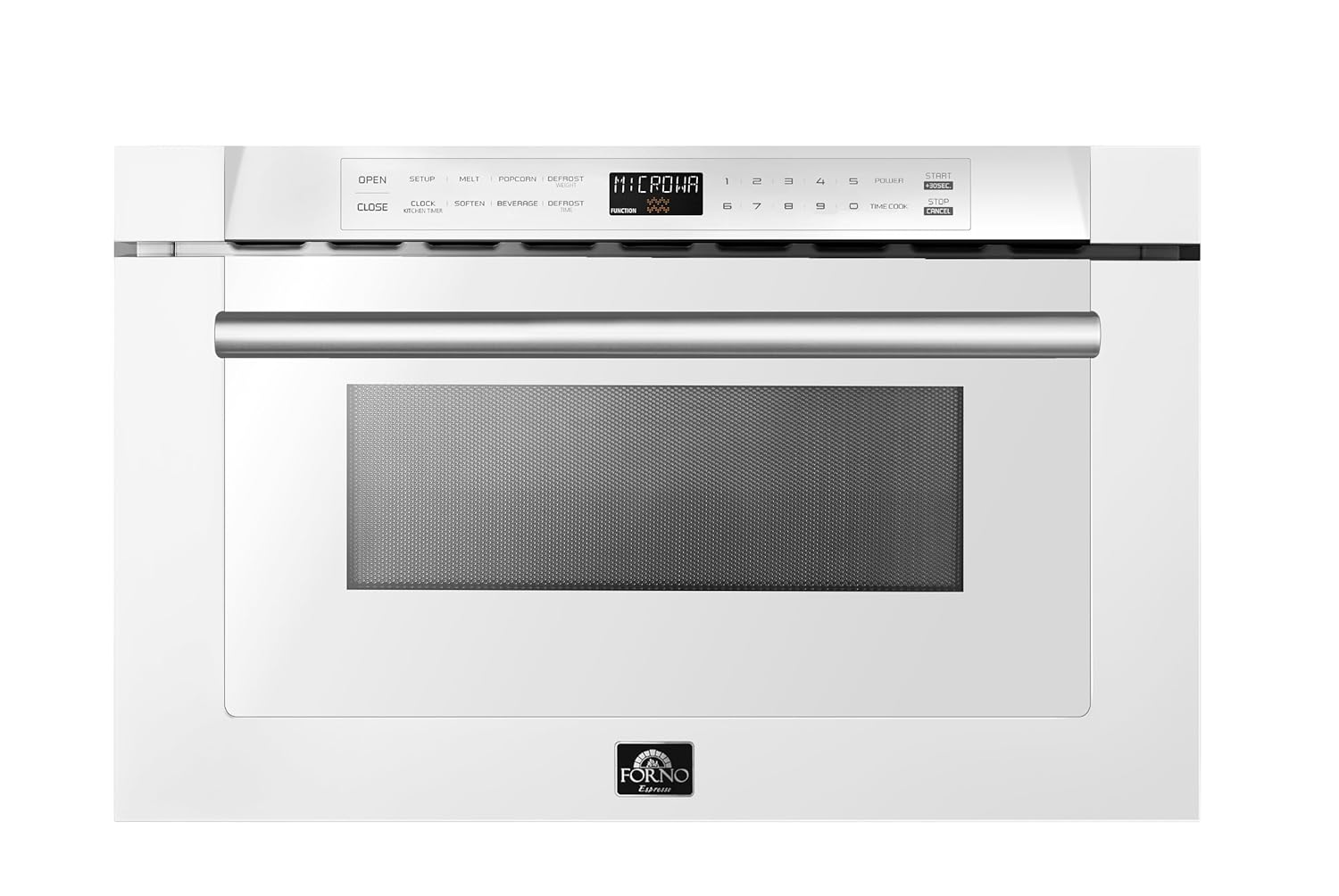 FORNO 24 Inch 1000 Watts White Microwave Drawer 1.2 cu.ft.