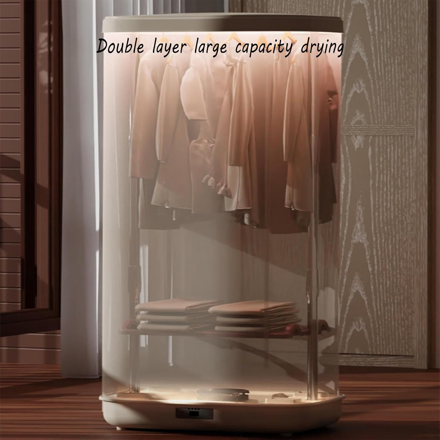 Folding Steam Closet, Steam Closet Double-Layer Use, Heated Clothes Drying Rack 900w for Apartments, Rvs or Other Compact Spaces