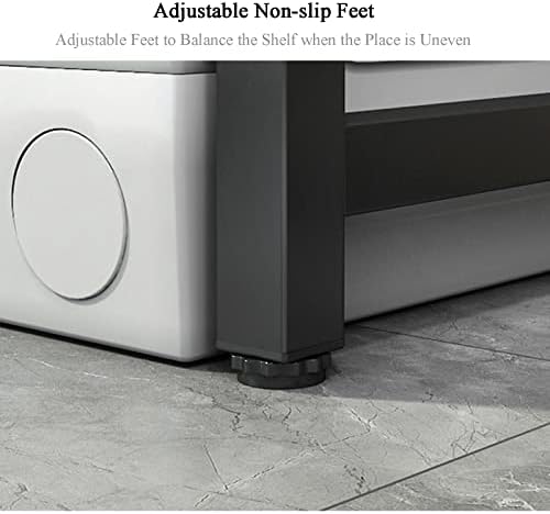 Washing Machine Storage Rack，Adjustable Front Loader Washing Machine Stand Rack 400KG Load Capacity Space Saving Storage Solution for Laundry Room Heavy Duty Laundry Appliance