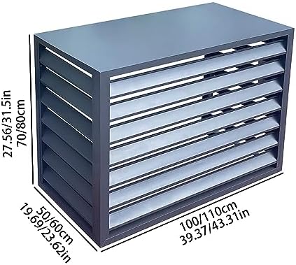 Decorative AC Cover for Outside Unit in Window Plant Stand Aluminum Alloy Outdoor Privacy Screen Hide Air Conditioner Shutters (Color : Brown, Size : 1.5P)