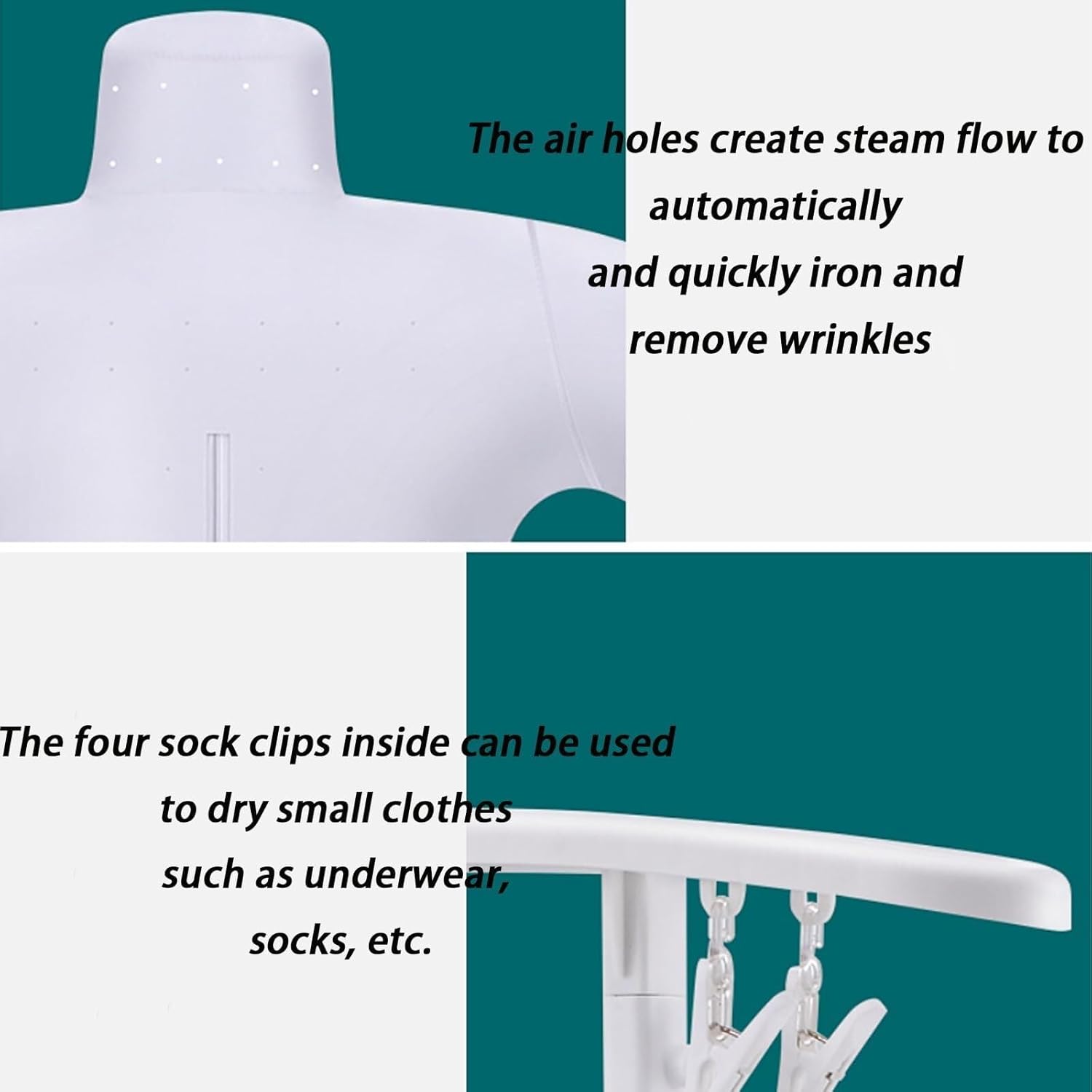 Automatic Hot Air Dryer & Iron Clothes Dryer and Hands Free Wrinkle Remover Apartment Dorm Room Essentials