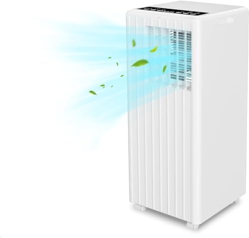 Portable Air Conditioners,8000 BTU 3-in-1Portable Floor AC with Digital Display&Remote Control,24Hrs Timer,Sleep Mode,Complete Window Mount Exhaust Kit,Cool Up to 350 Sq.Ft,for Room Bedroom White