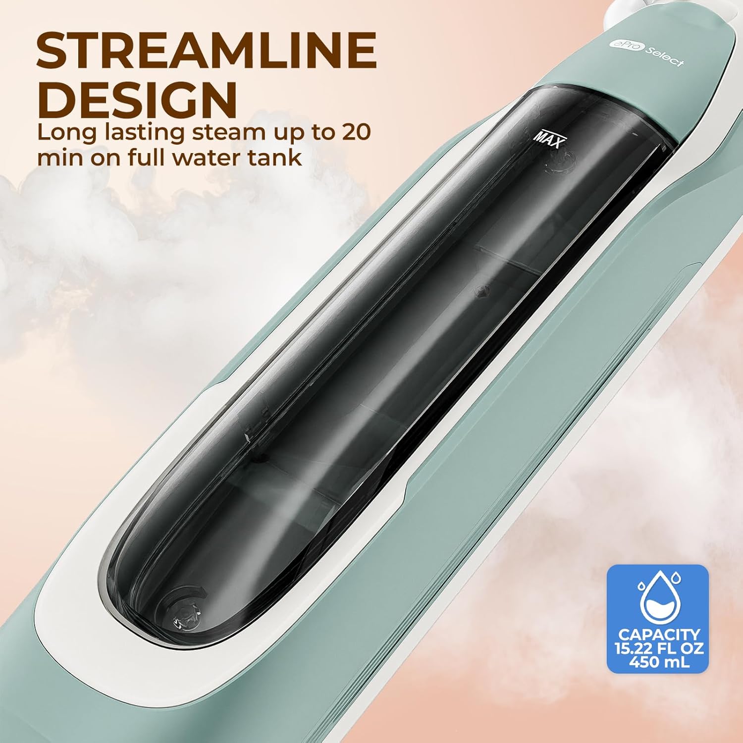 Apical Life Steam & Scrub Steam Mop, All-in-One Scrubbing and Sanitizing Hard Floor Cleaner, LED Headlights, 4 Dirt Grip Soft Scrub Pads Included, L Water Tank, Swivel Steering, Light green