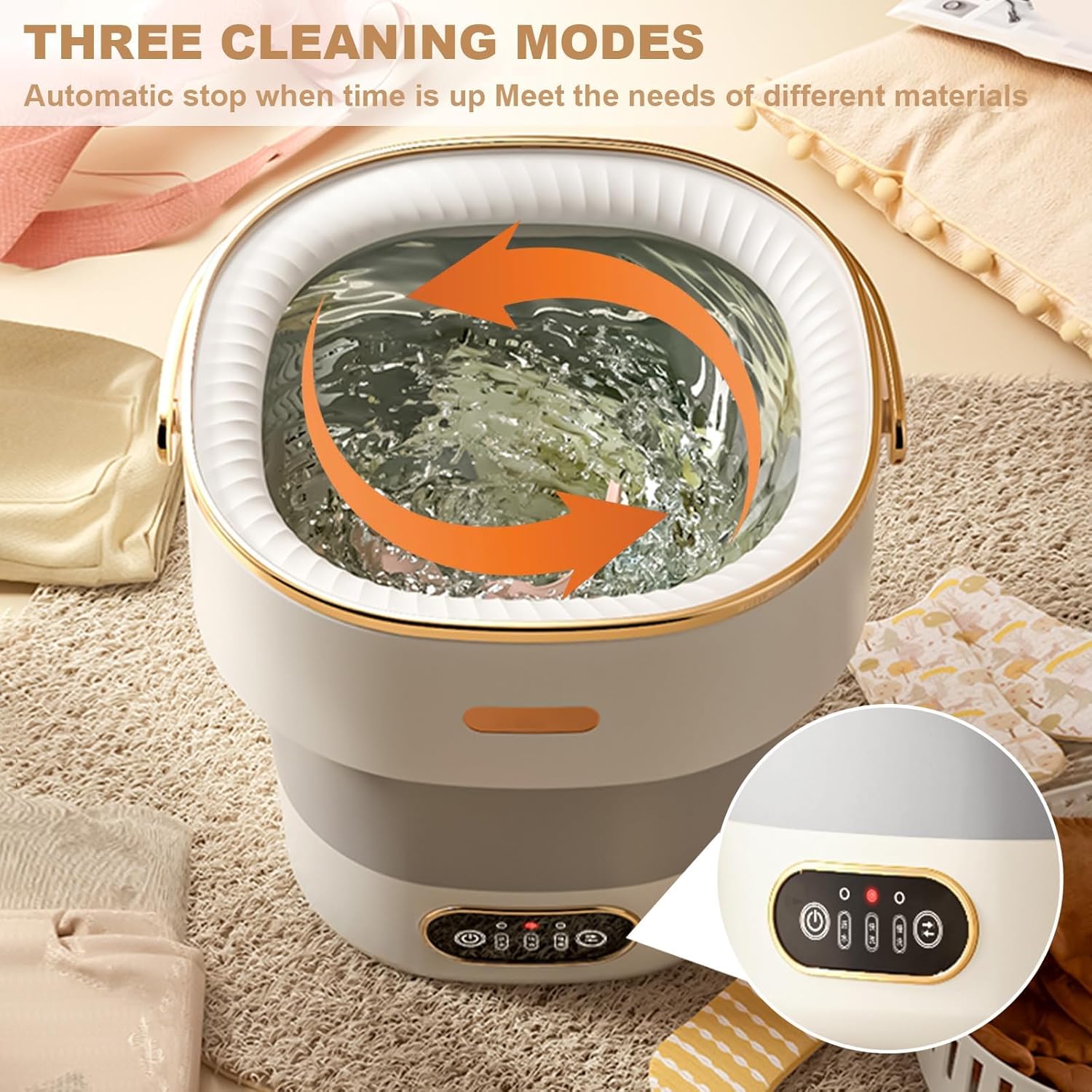 Mini Portable Washing Machine and Dryer, Mini Washer 13L, Portable Washing Machine, Fully Automatic 3 Cleaning Modes Collapsible Camping Washer for Dorm Travel