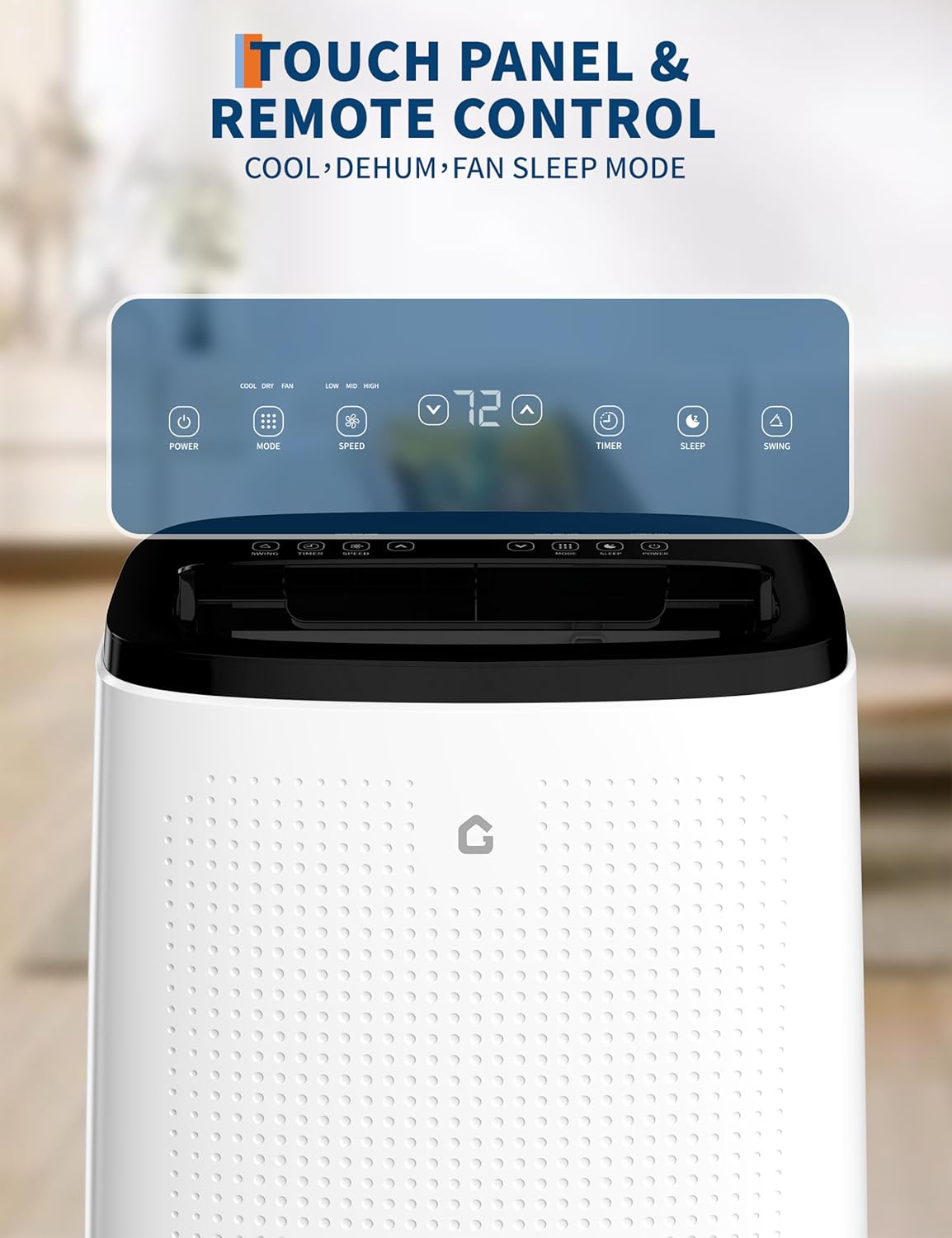 15,000 BTUs Portable Air Conditioner, Cools 850 Sq.Ft, 3-in-1 AC Unit with Dehumidifier & Fan, 52dB Quiet, 24 Hour Timer, Installation Kits, Sleep Mode Function for Large Room Office, White