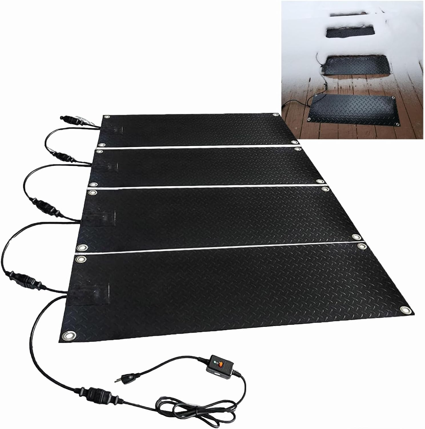 Anti-Slip Rubber Heating Mats,Heated Snow Melting Mats for Entrances,10
