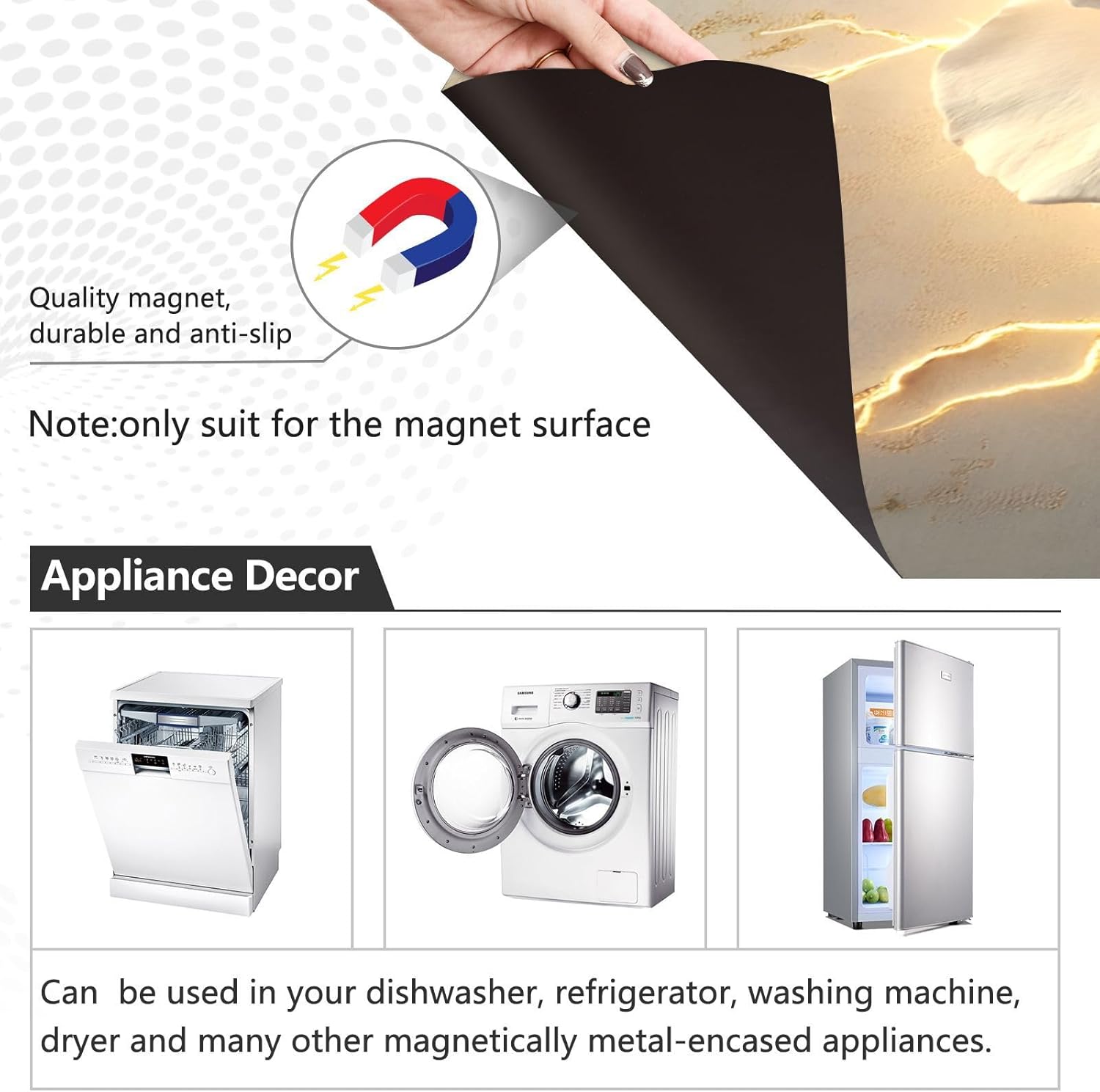 Dishwasher Magnet Cover Large Magnetic Stickers Yellow Rose Front Dishwasher Cover Reusable Decal for Home Kitchen Anti-Scratch Refrigerator Decorative Lid Washing Machine Laundry 23