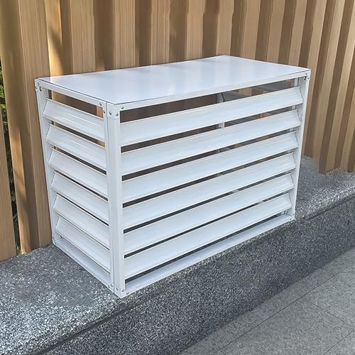 Outdoor Air Conditioner Cover Aluminum, All Weather Protective Cover, Trash Can Enclosure Freestanding Privacy Screen Fence Panels AC Unit Cover Flower Stand Condenser Pool Equipment Enclosure ( Col