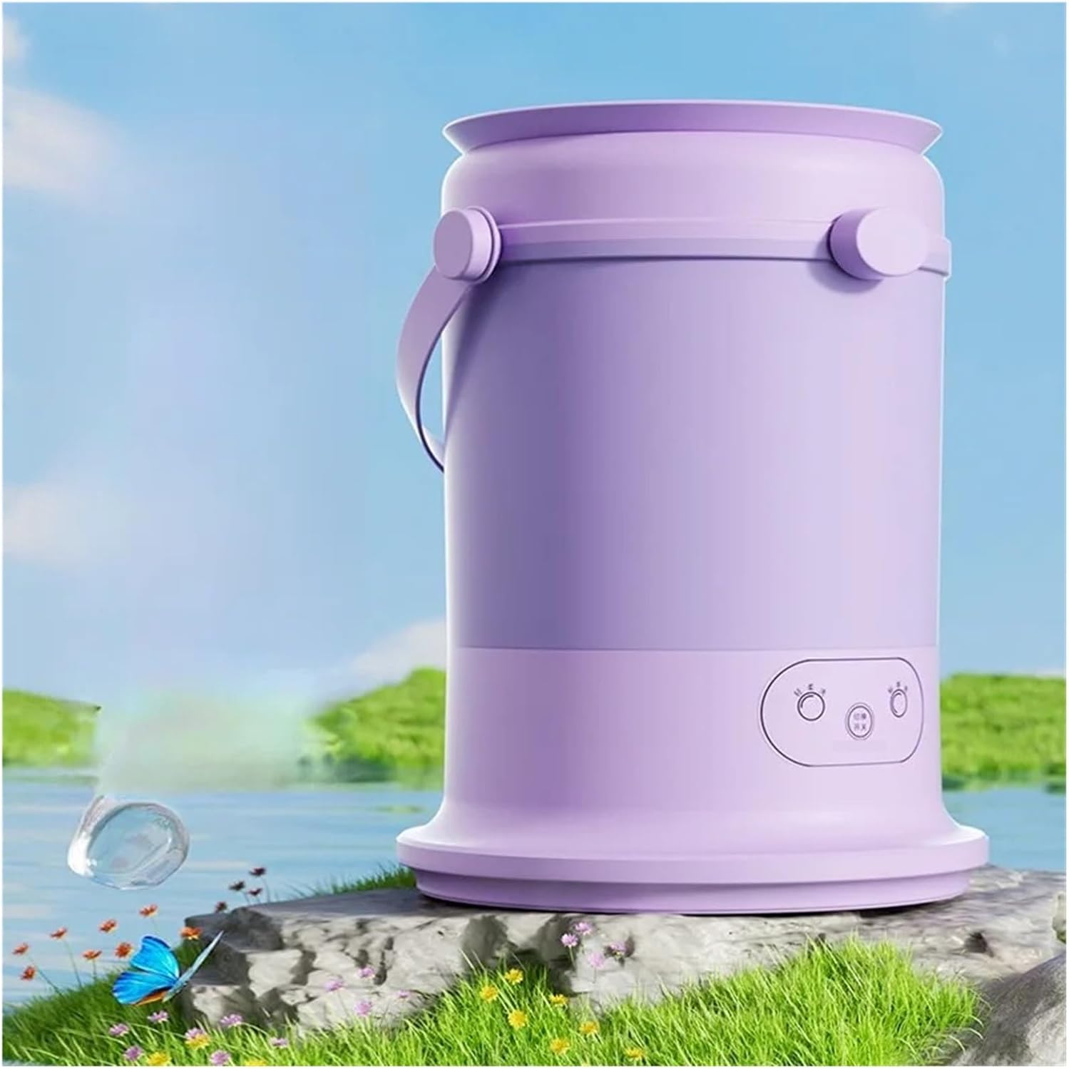 Light Mini Washing Machine Small Underwear Socks Special Washing Machine Portable Folding Design Dormitory Travel Essential,for Travel,Camping, RV & Dorms(Purple)