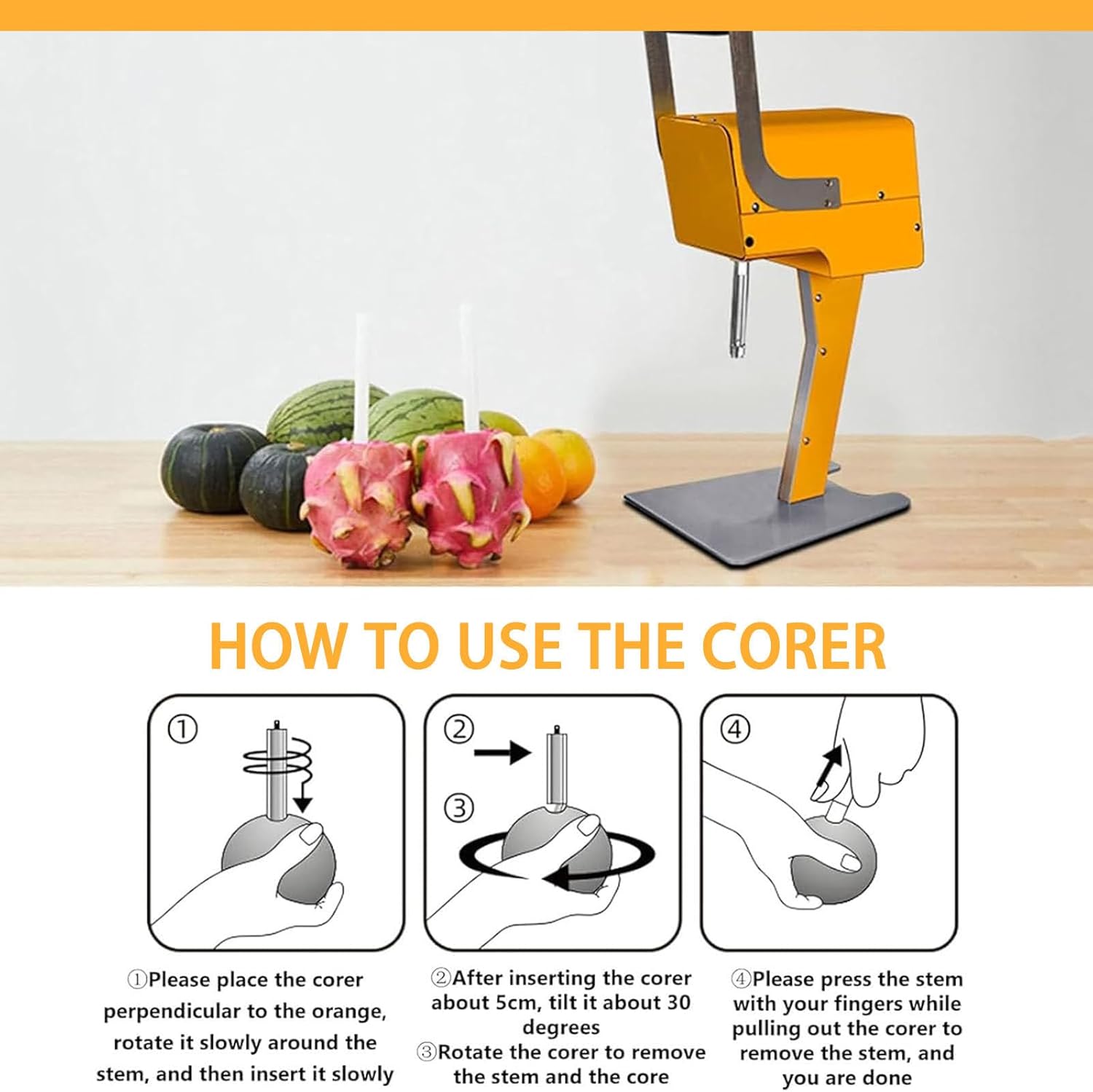 Electric Citrus Juicer,Commercial ge Juice Squeezer for ges, Lemons, and Limes | Easy to Clean, No Need Peel, Countertop Small Kitchen Appliance