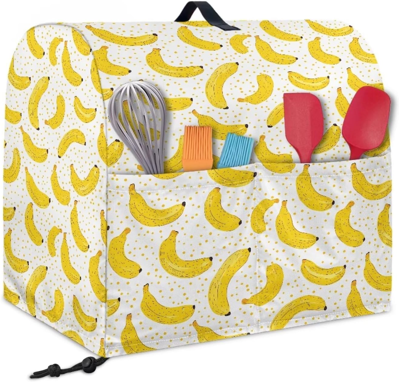 Stand Mixer Cover with Adjustable Drawstring, Banana Stand Blender Dust Cover Large Stnad Blender Cover Universal for Small Kitchen Appliances with Pockets