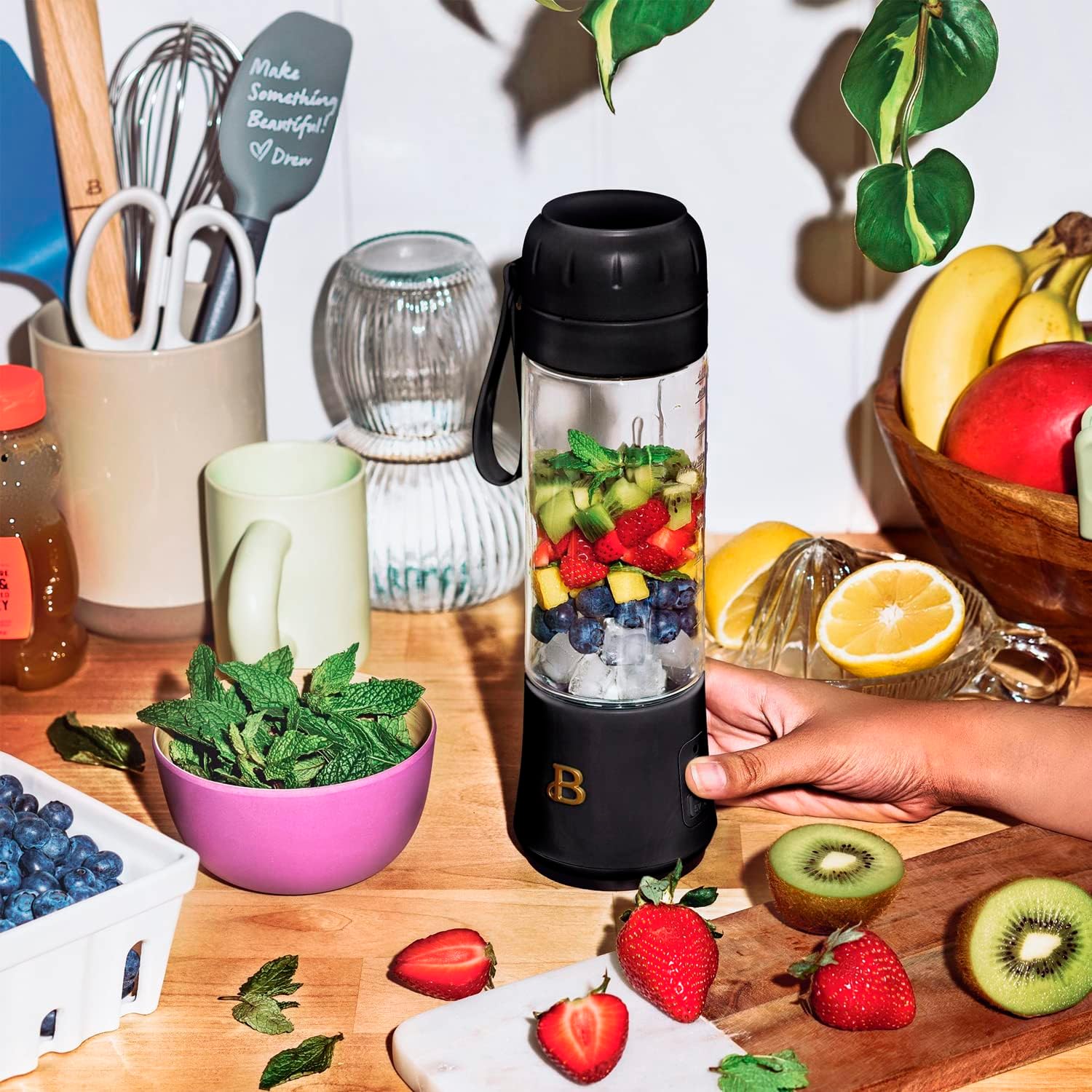 Beautiful Portable Blender,by Drew Barrymore, 70 Watts, 18.5 OZ (Black Sesame)