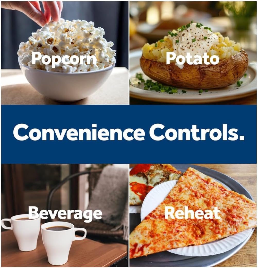 Compact 0.7 Cu. Ft. Countertop Microwave Oven with 6 Auto Cooking Settings & Child Lock - Efficient & Easy to Use