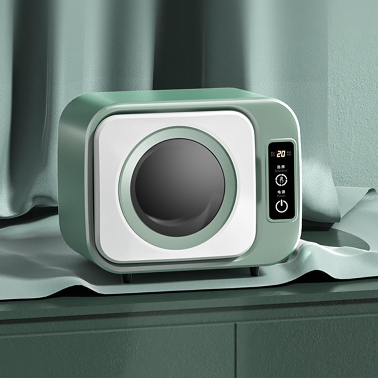 Portable Clothes Dryer, Compact Mini Electric Laundry Dryer, One-touch Touch Screen, Multiple Modes, Stainless Steel Tub, for Apartments, Home, Dorm, Travel RVs