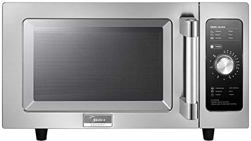 Midea Equipment 1025F0A Countertop Commercial Microwave Oven with Dial, 1000W, Stainless Steel, .9 CuFt