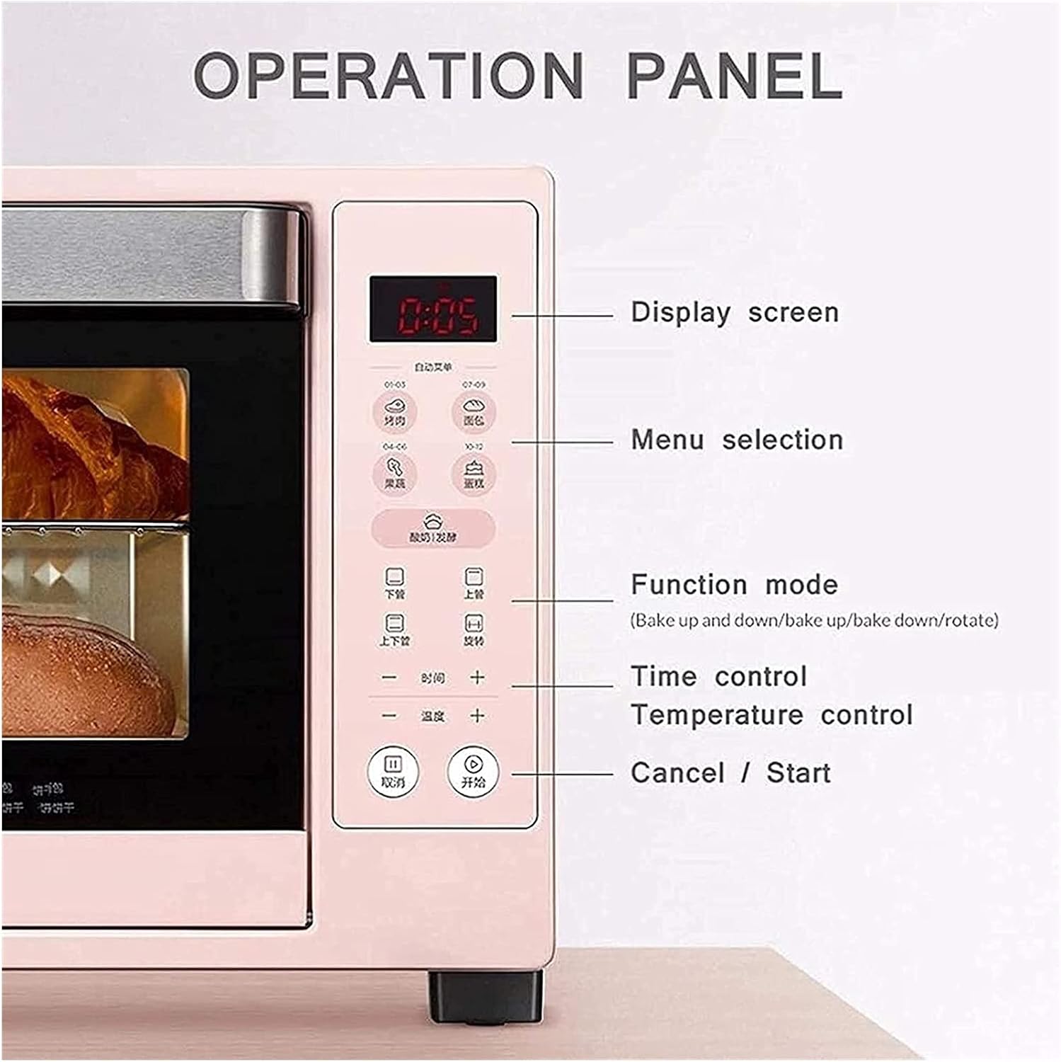 35L Air Fryer Convection Oven Rotisserie, Retro Countertop Small Mini Oven, Electric Oil less Cooker For Air Fry, Bake, Broil, Roast, Grill, Reheat, Warm, Rotate