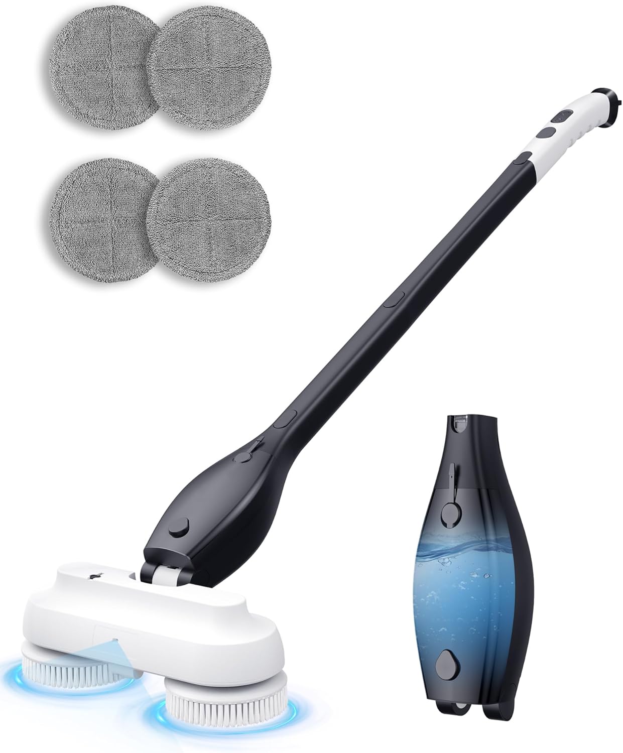 Electric Spin Scrubber,Cordless Electric Mop For Floor Cleaning，With Water Sprayer And Large 800ml Tank，Adjustable Extension Handle With 4000mAh Battery，Spin Mop For Hardwood Floors，Pet Cleaning