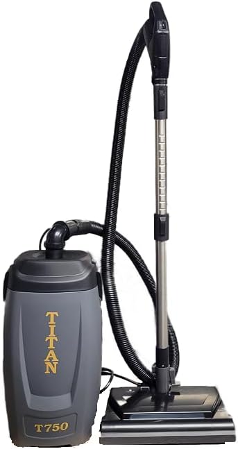 Generic Commercial Backpack Vacuum with Electric Powerhead, Lightweight, 7 Piece Tool Set, Bagged, for Carpet and Bare Floors, Black, T750 W/HEAD