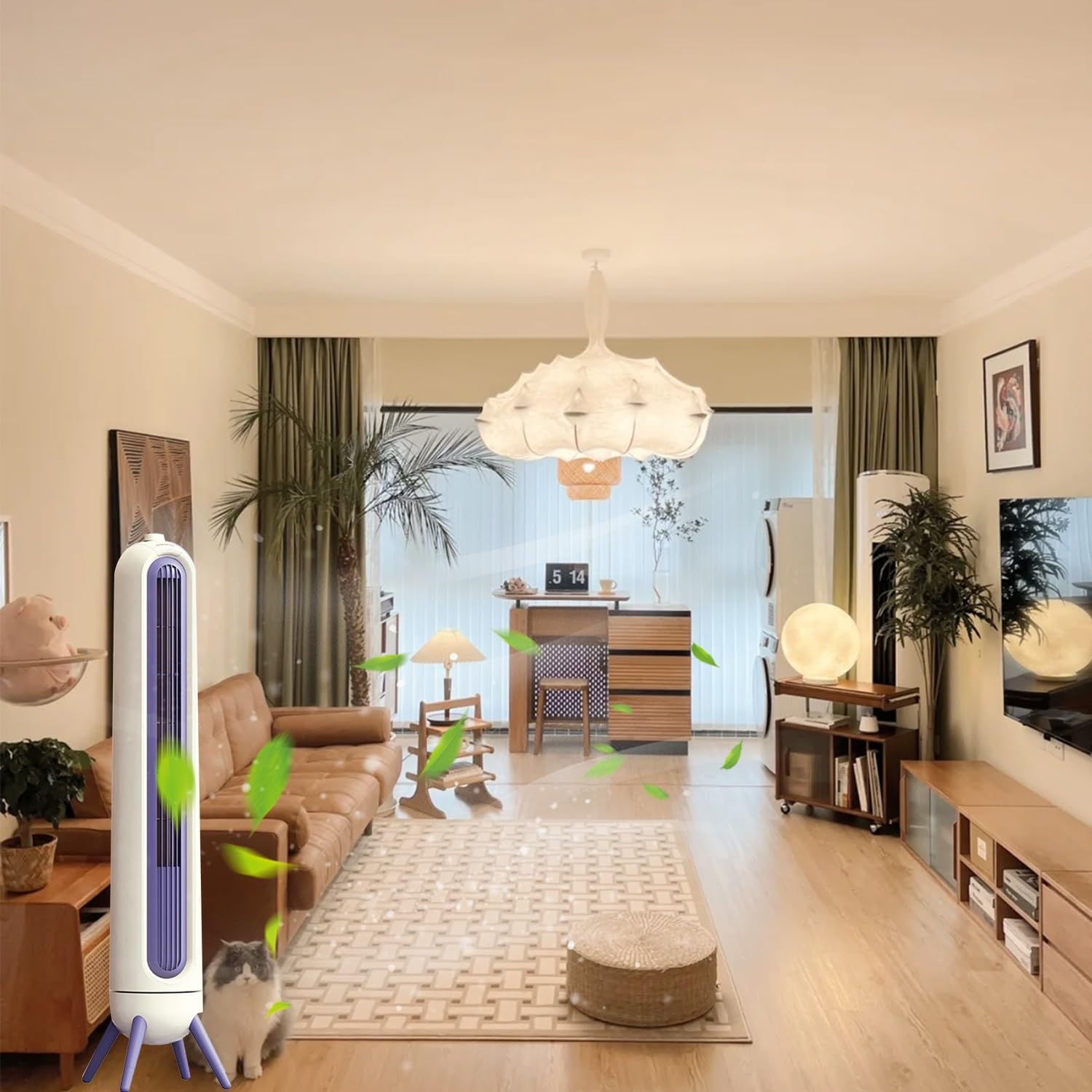 Bladeless Fan/Tower Fan/Standing Fan/Floor Cooling Fan/Silent air Conditioning Fan; Three Wind speeds, Stylish and Elegant, Perfect Match with Various Home Decoration Styles