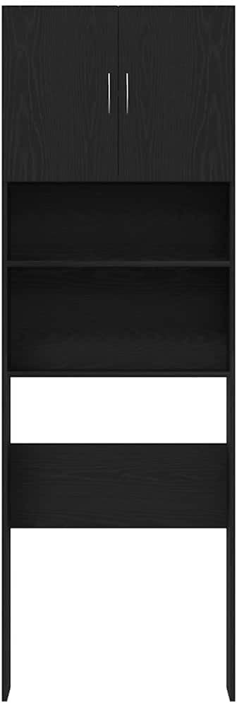 Washing Machine Cabinet Black Oak 25.2x9.4x74.8 Engineered Wood,Household Appliance Accessories,Laundry Appliance Accessories,Washer & Dryer Accessories,859128