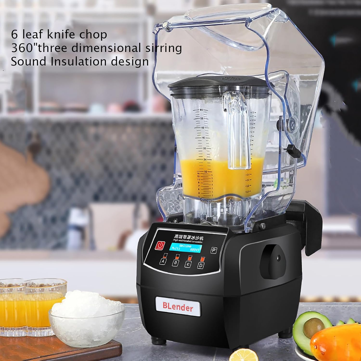 Blender Smoothie Maker, Heavy Duty Commercial Blender, 1.8L Jug Blender Mixer with 4 Presets, Silent Broken Wall Cooking Machine,for Smoothie, Fruits, Kitchen