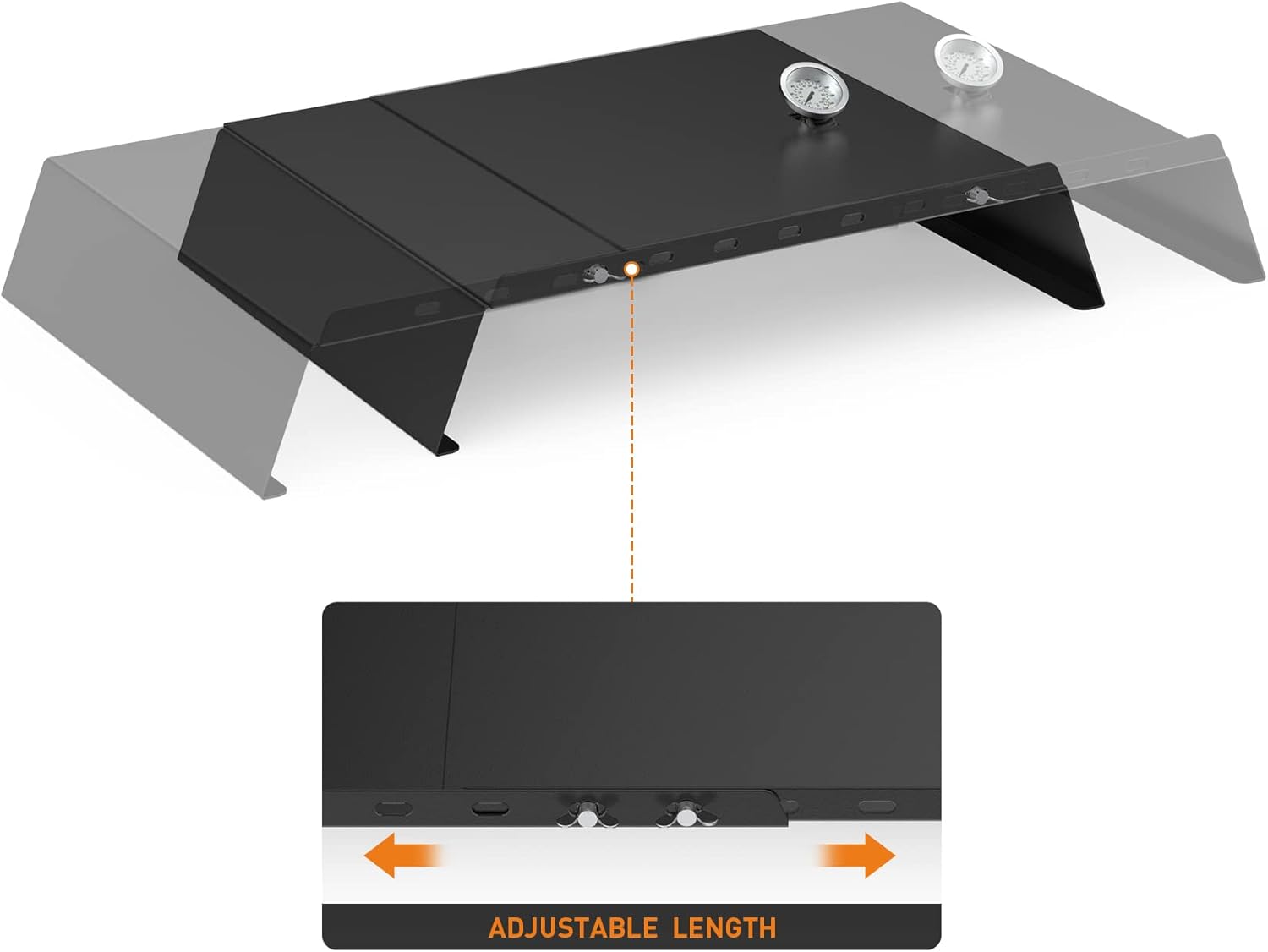Skyflame Universal Metal Pizza Oven Kit with 20-30 inch Adjustable Width, Grill Top Pizza Oven Box for Most Gas Grills/Pellet Grill Conversion Kit