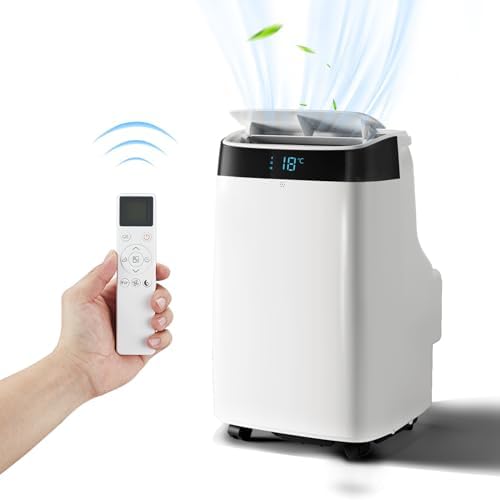 10000Btu Portable Air Conditioner with Remote Control,Quiet AC Unit with Cool, Dehumidifier & Fan Mode Room Cooling Up to 450 sq ft,24 Hour Timer, Window Installation Kit for Home, White