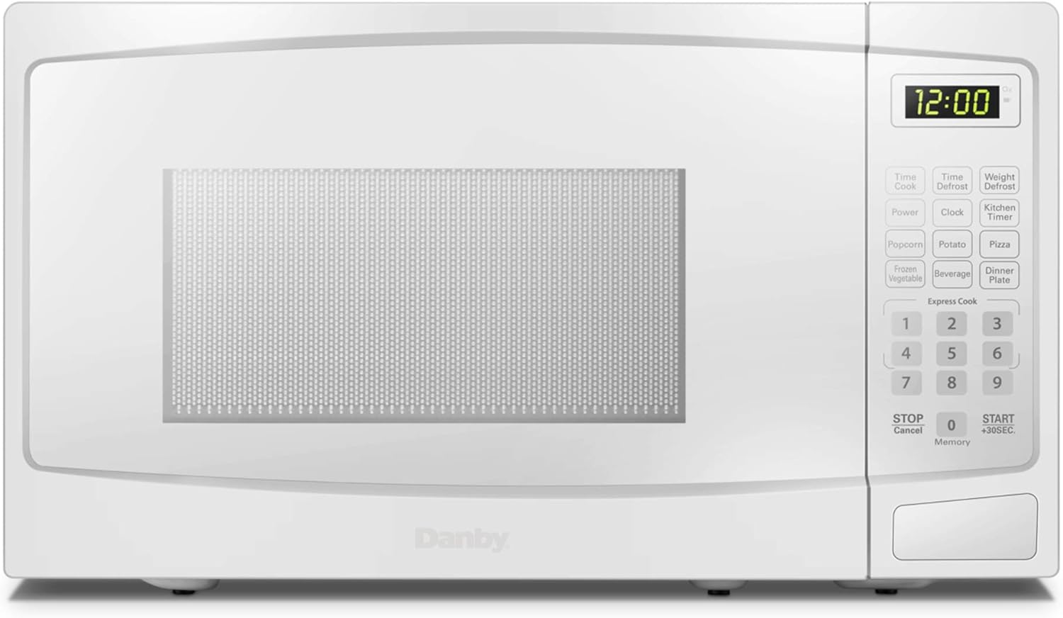 Danby DBMW1120BWW 1.1 Cu.Ft. Countertop Microwave In White - 1000 Watts, Family Size Microwave With Push Button Door