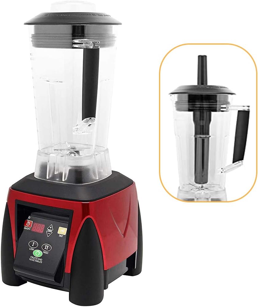 Huanyu Countertop Blender 68 oz 2200W with Speed Control Timer for Fruit Smoothie Ice Soy Milk Hot Soups Frozen Desserts Crush Mix Home Commercial G1100 2L (220V, Red)