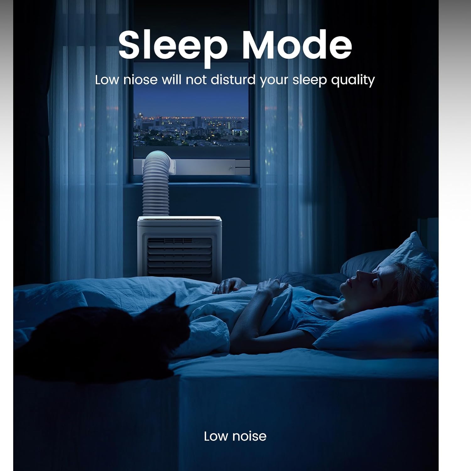 8000 BTU Portable Air Conditioners for Room up to 350 Sq. Ft, 3-in-1 Mini AC Unit for Bedroom with Dehumidifier & Fan Mode, Remote Control, Sleep Mode, 24H Timer