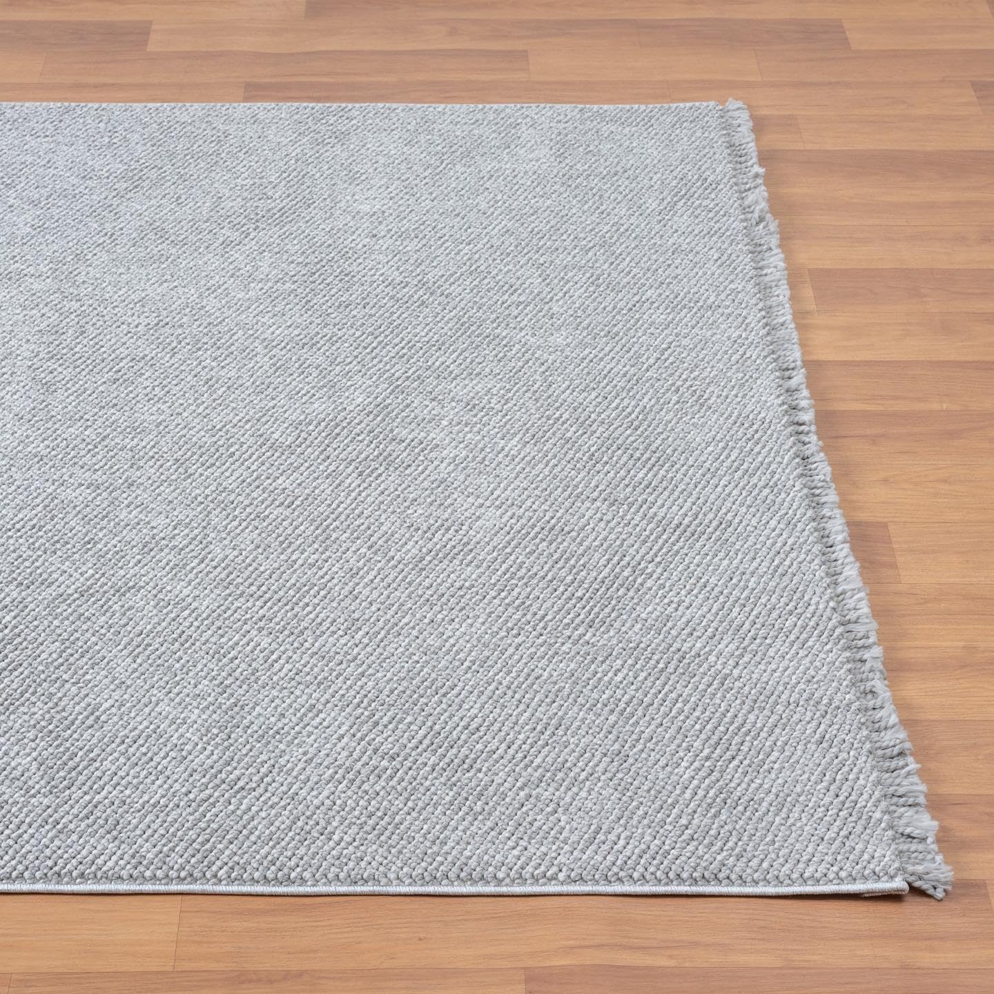 LUXE WEAVERS Solid Machine Woven Gray 9x12 Area Rug, Indoor Stain-Resistant Carpet