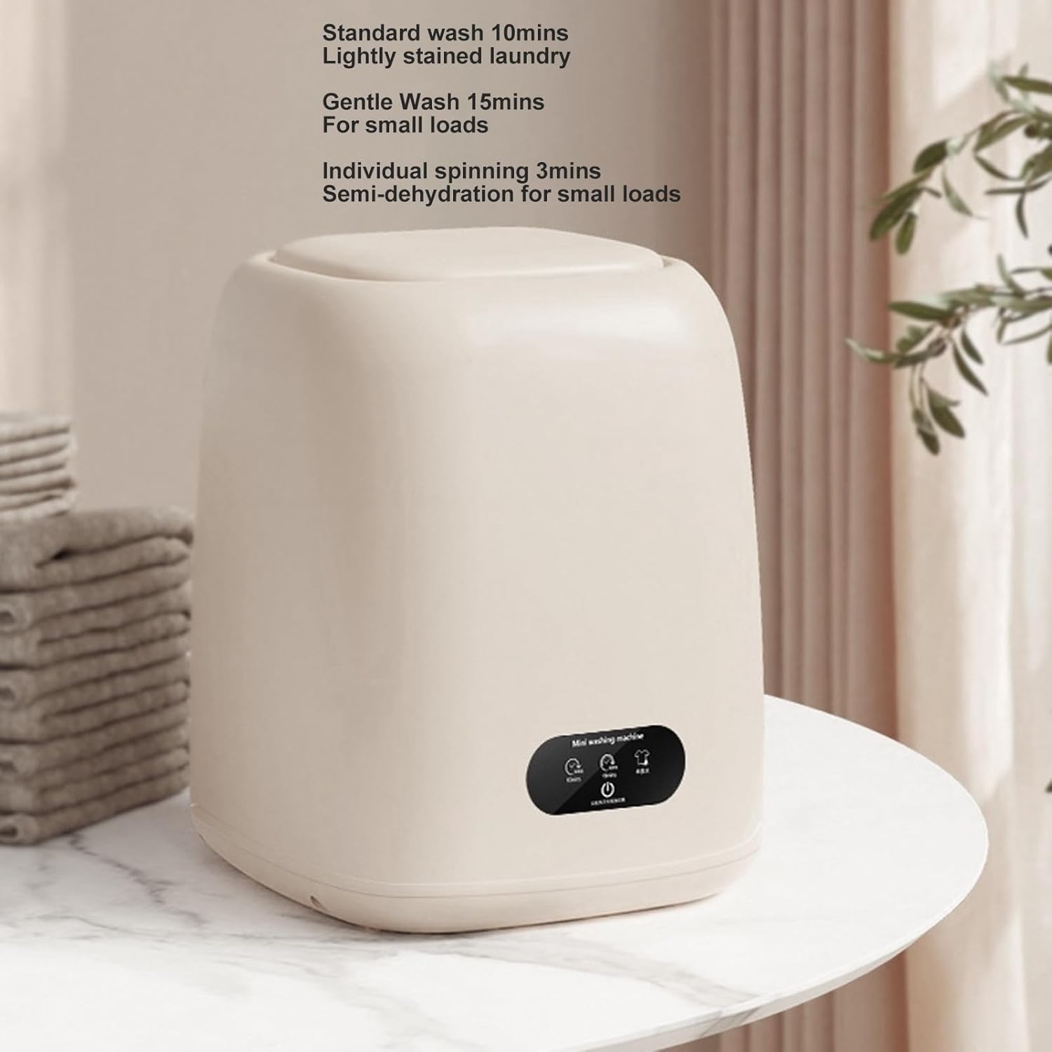 Pssopp 2 in 1 Mini Laundry Washer, 9L Capacity Portable Washer Dryer Combo for Small Clothing Pet Bedding Baby Clothes Small Space Living (US Plug)