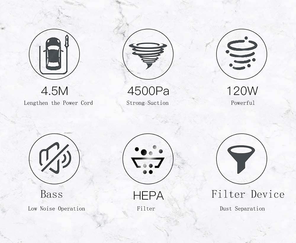 Handheld Vacuum, Hand Vacuum 120W/4500pa Vacuum Wet/Dry Handheld Vacuum Cordless Portable Vacuum Cleaner for Pet Hair, Home, and Car Cleaning Energy-Saving and Silent (Color : Blue)